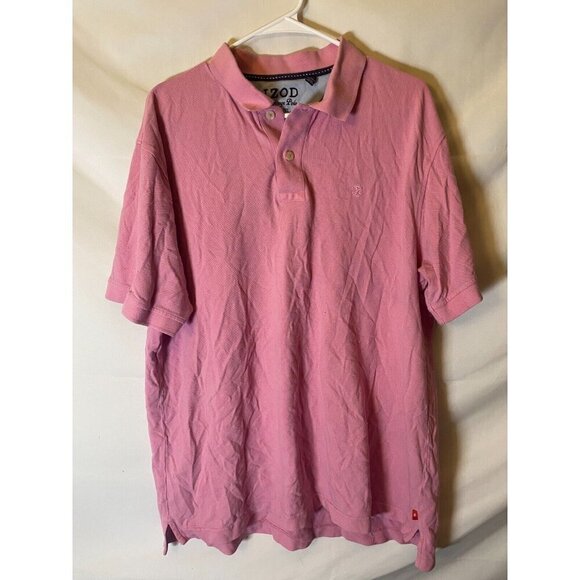 Izod Heritage Polo Shirt Mens Size XL Pink Short Sleeve - Picture 1 of 2